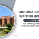 MDI MBA Dissertation Writing Help