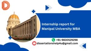 Internship report for Manipal University MBA.dissertationshelp4u