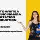 How to Write a Convincing MBA Dissertation Introduction